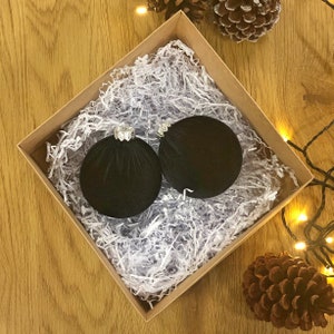 BLACK CHRISTMAS ORNAMENTS | Handmade Velvet Decoration
