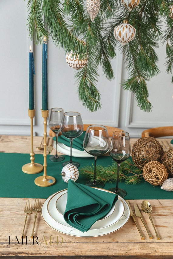 CHRISTMAS ORNAMENTS MIX Emerald, Sage Green, Silver 15 Units Set