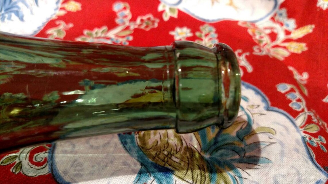 Vintage French VichyEtat Green Glass Mineral Water Bottle Etsy