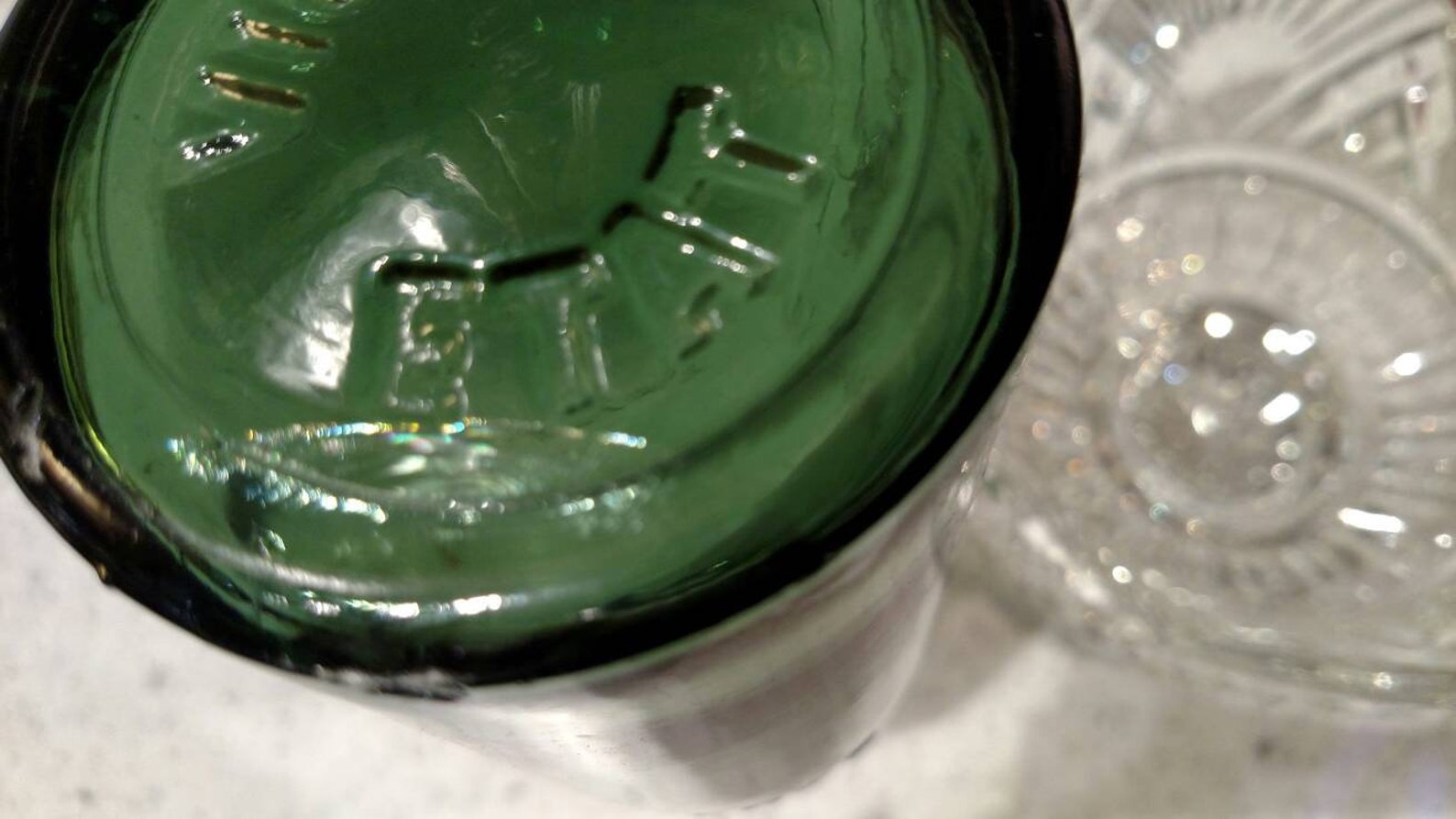 Vintage French VichyEtat Green Glass Mineral Water Bottle Etsy