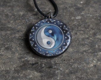 The Yin Yang Symbol Necklace, Necklace for Charm, Handmade Ceramic Jewelry, Ancient Necklace, Handmade Ceramic Jewelry, Custom Women Pendant