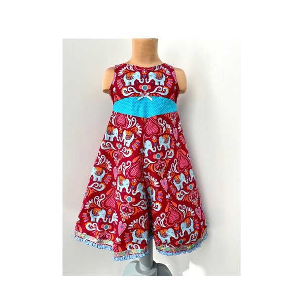 98/104 Kleid Sommerkleid Baumwollkleid Drehkleid Festkleid