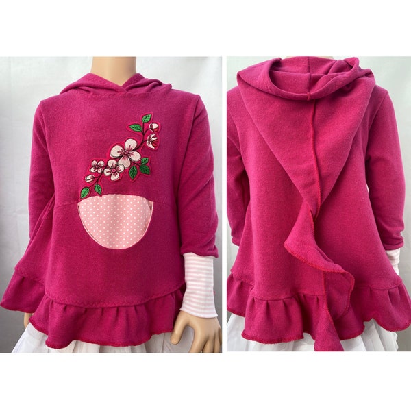 Zipfelpulli Kapuzenpulli Hoodie Zipfelhoodie Strick pink