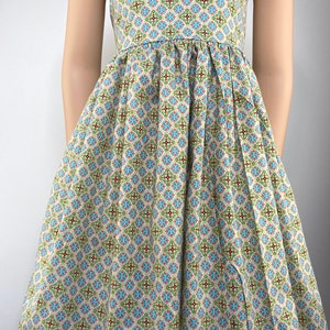 Dress summer dress cotton dress swivel dress bib skirt bib dress flowers green image 2