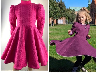 Plate dress swivel dress sweat dress cotton dress uni pink pink purple blue