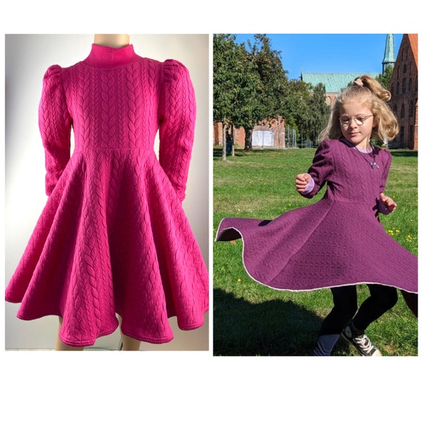 Plate dress swivel dress sweat dress cotton dress plain pink pink purple blue