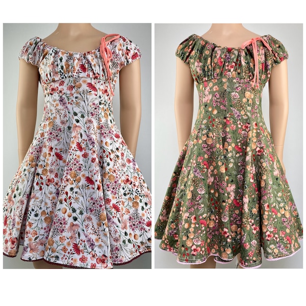 Dress Summer dress Cotton dress Jersey dress Swing dress Party dress School dress Meadow flowers