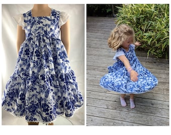 Dress, summer dress, cotton dress, rotating dress, party dress, school enrollment dress, tiered dress