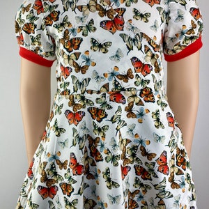 Drehkleid Sommerkleid Jerseykleid Schmetterlinge rot türkis weiß Bild 9