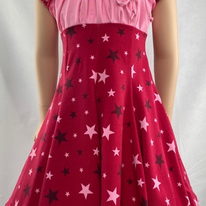 Kleid Sommerkleid Baumwollkleid Jerseykleid Drehkleid Festkleid Einschulungskleid Sterne Bild 2
