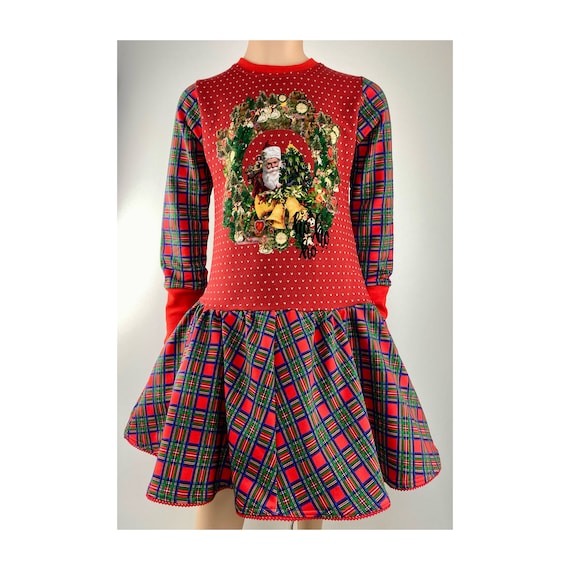 christmas patterned swing dress Retro Stage Vintage Christmas Swing Dress