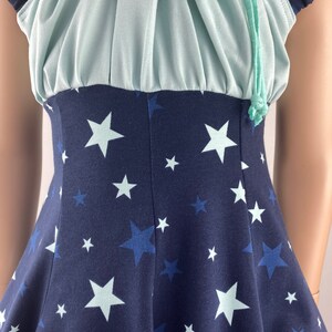 Kleid Sommerkleid Baumwollkleid Jerseykleid Drehkleid Festkleid Einschulungskleid Sterne Bild 9