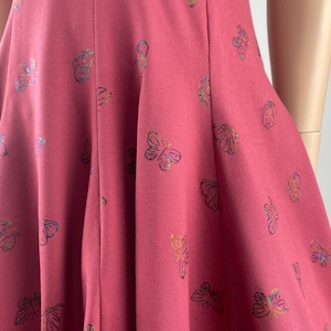 Kleid Sommerkleid Baumwollkleid Jerseykleid Drehkleid Festkleid Einschulungskleid Schmetterlinge Glitzer beere oder marine Bild 6