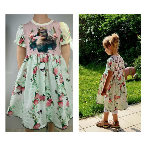 Summer dress girl's dress cotton dress Easter dress duck or swan pastel Summer dress girl's dress cotton dress Easter dress duck or swan pastel
