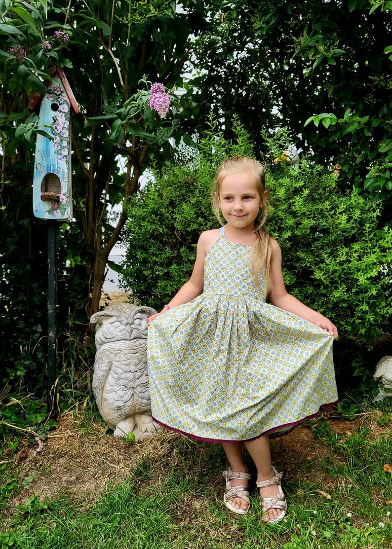 Dress summer dress cotton dress swivel dress bib skirt bib dress flowers green image 10