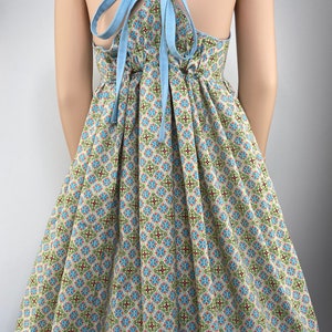 Dress summer dress cotton dress swivel dress bib skirt bib dress flowers green image 3