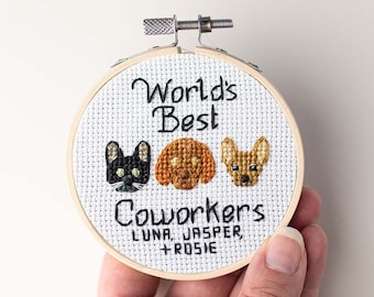 World's Best Coworker Custom Portrait | Home Office Decor | Funny Custom Pet Portrait for your work from home office | Funny Office Decor |