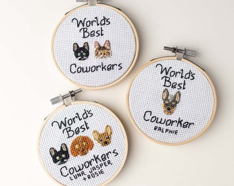 World's Best Coworker Custom Portrait | Home Office Decor | Funny Custom Pet Portrait for your work from home office | Funny Office Decor |