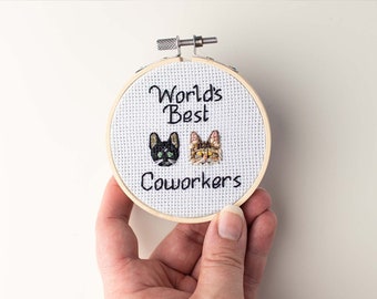 World's Best Coworker Custom Portrait | Home Office Decor | Funny Custom Pet Portrait for your work from home office | Funny Office Decor |