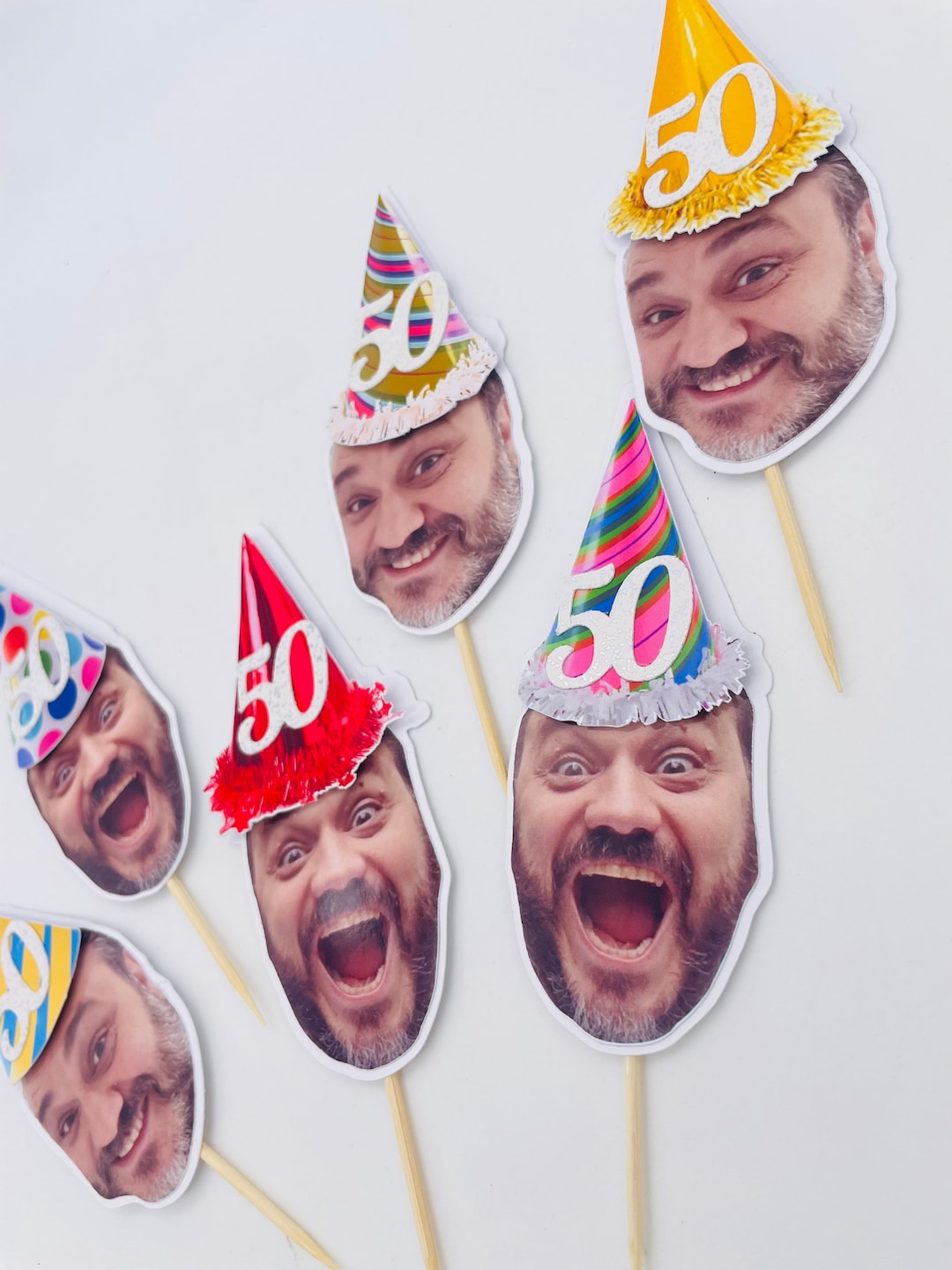 Milestone Birthday Cupcake Topper With Personalised Photo, Cupcake