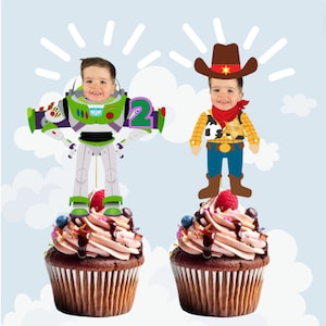 two infinity and beyond birthday cupcake topper, Custom Toy Story Cake Topper Birthday party, Buzz Lightyear cake topper