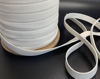 1/2" knit flat elastic - 10 yards - white or black elastic band by yard - stretchy DIY earloop - sewing supplies - flat elastic