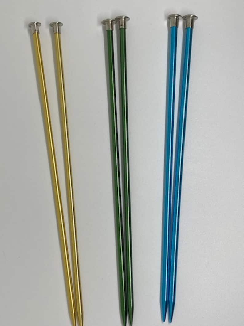 Boye Knitting Needle Set-Classic Knitting Needle Set-3 Sizes (US 8,9,10), Aluminum metal knitting needles image 2