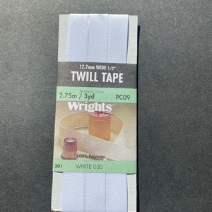 1/2&quot; TWILL TAPE-WRIGHTS-thin twill tape-sewing- diy projects