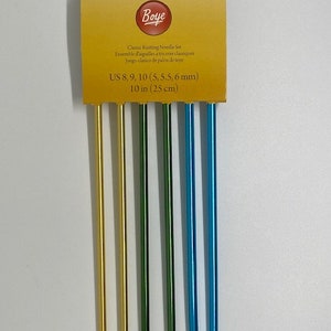 Boye Knitting Needle Set-Classic Knitting Needle Set-3 Sizes (US 8,9,10), Aluminum metal knitting needles image 1