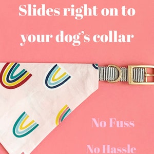 Rainbow Dog Bandana, Over the Collar Dog Bandana, Summer Dog Bandana, Gifts for Pets, Pink Dog Bandana image 3