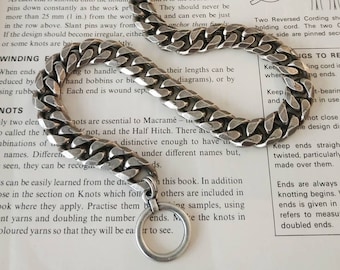 Wide cuban chain necklace, Silver chain necklace