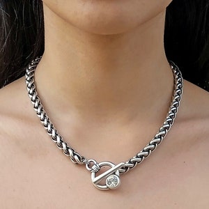 Silver necklace for women, Silver chain necklace, Silver necklace, Chain necklace silver