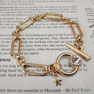 Gold paperclip bracelet, Gold chain bracelet