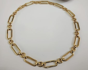 Gold chain necklace, Gold chain choker