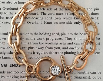Gold chain bracelet, Gold bracelet with toggle clap, Statement bracelet, Chain bracelet, Gold bracelet