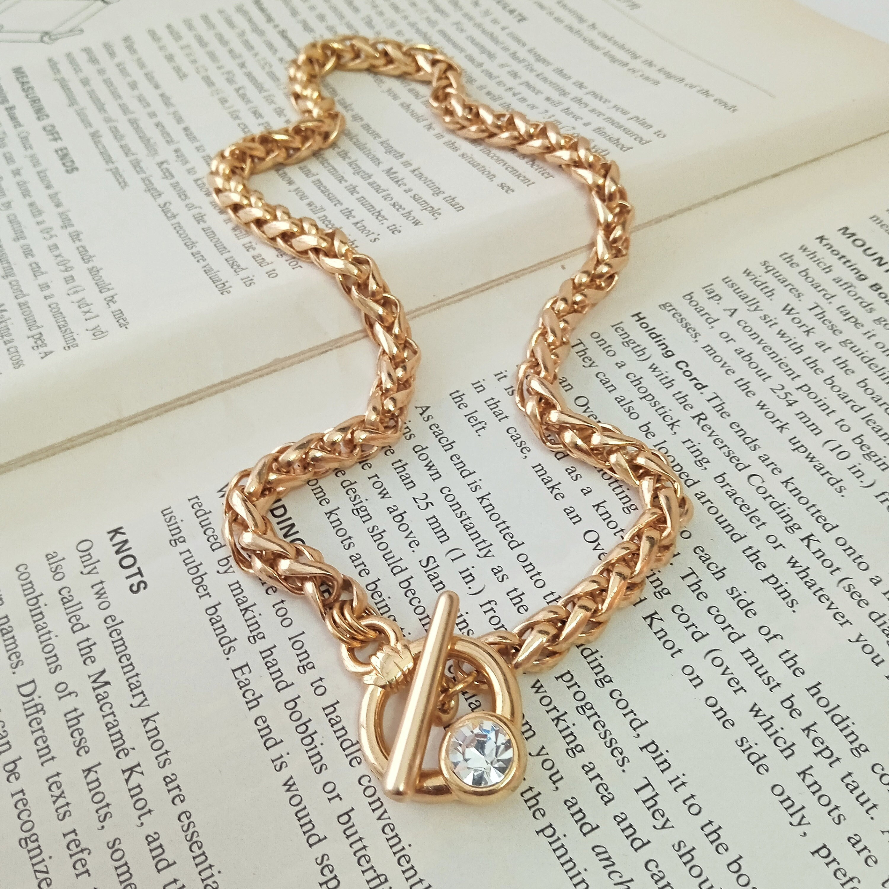 Gold toggle necklace, Toggle necklace, Gold chain necklace, Gold necklace with toggle clasp