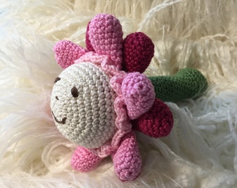 Crochet pattern rattle "Little Flower"