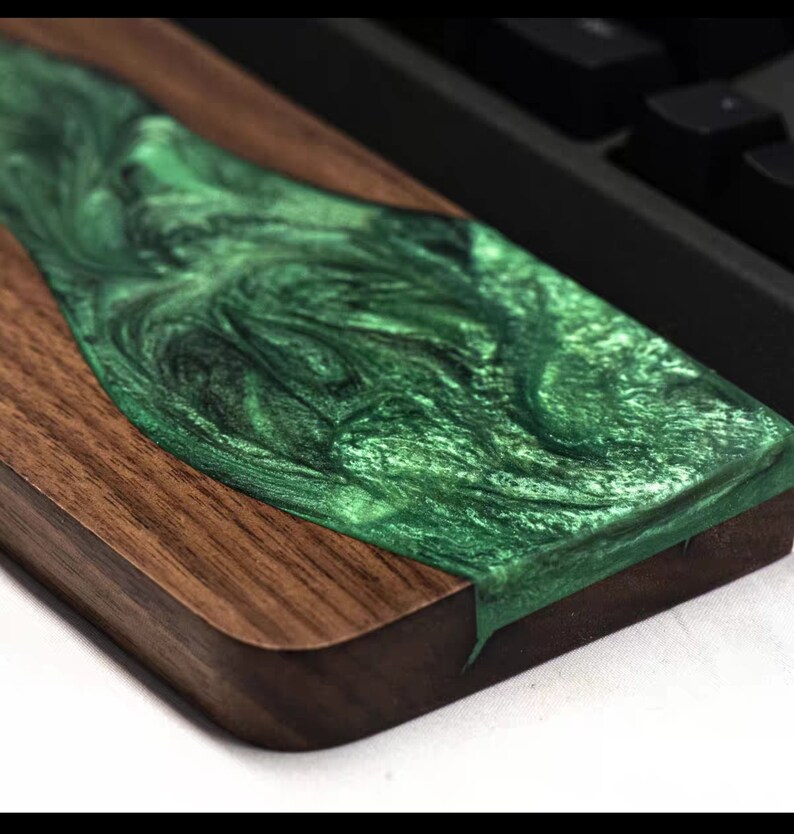 Wood and Resin Keyboard Wrist Rest Handmade Mechanical Etsy