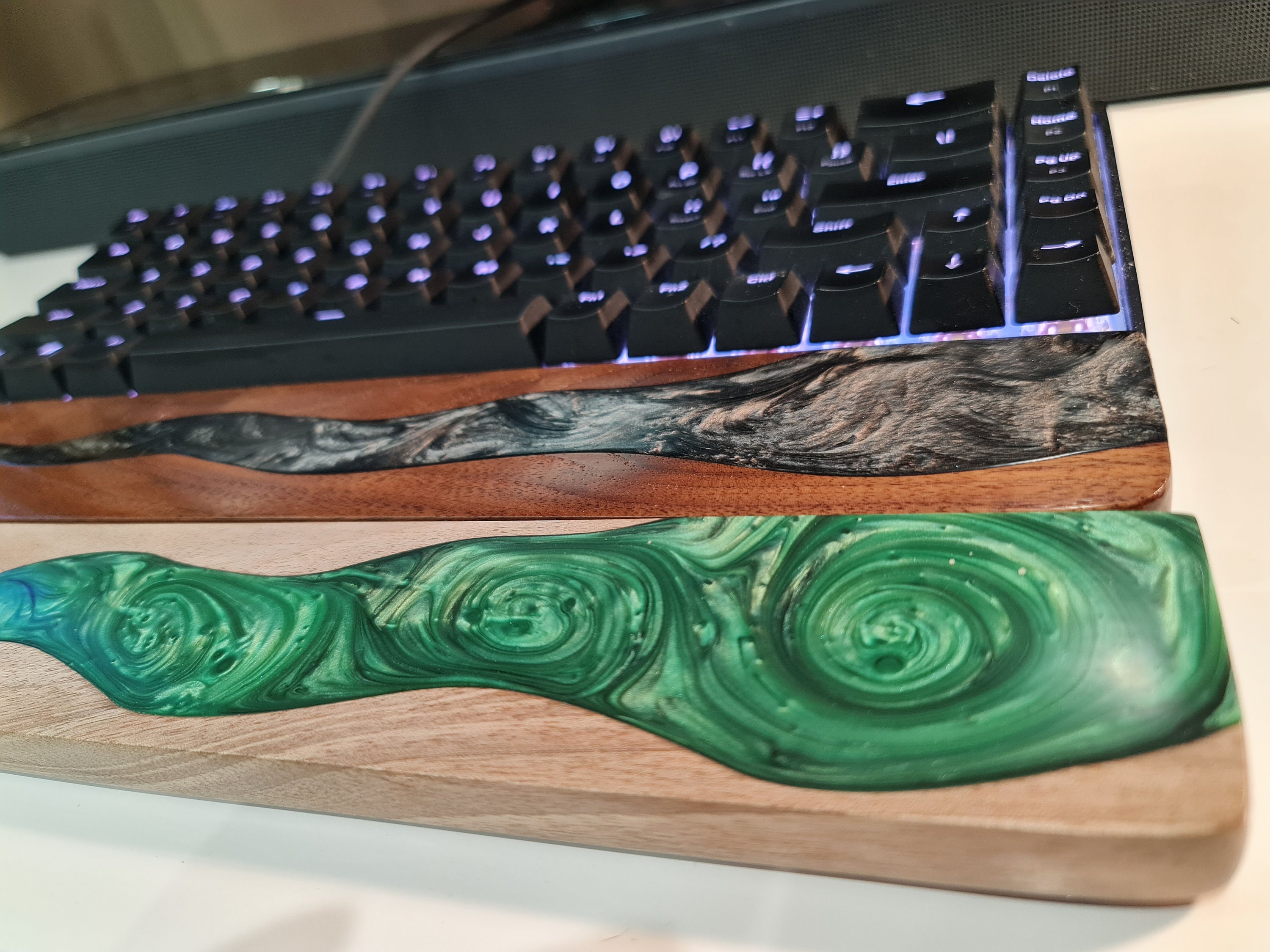 Wood and Resin Keyboard Wrist Rest handmade mechanical Etsy