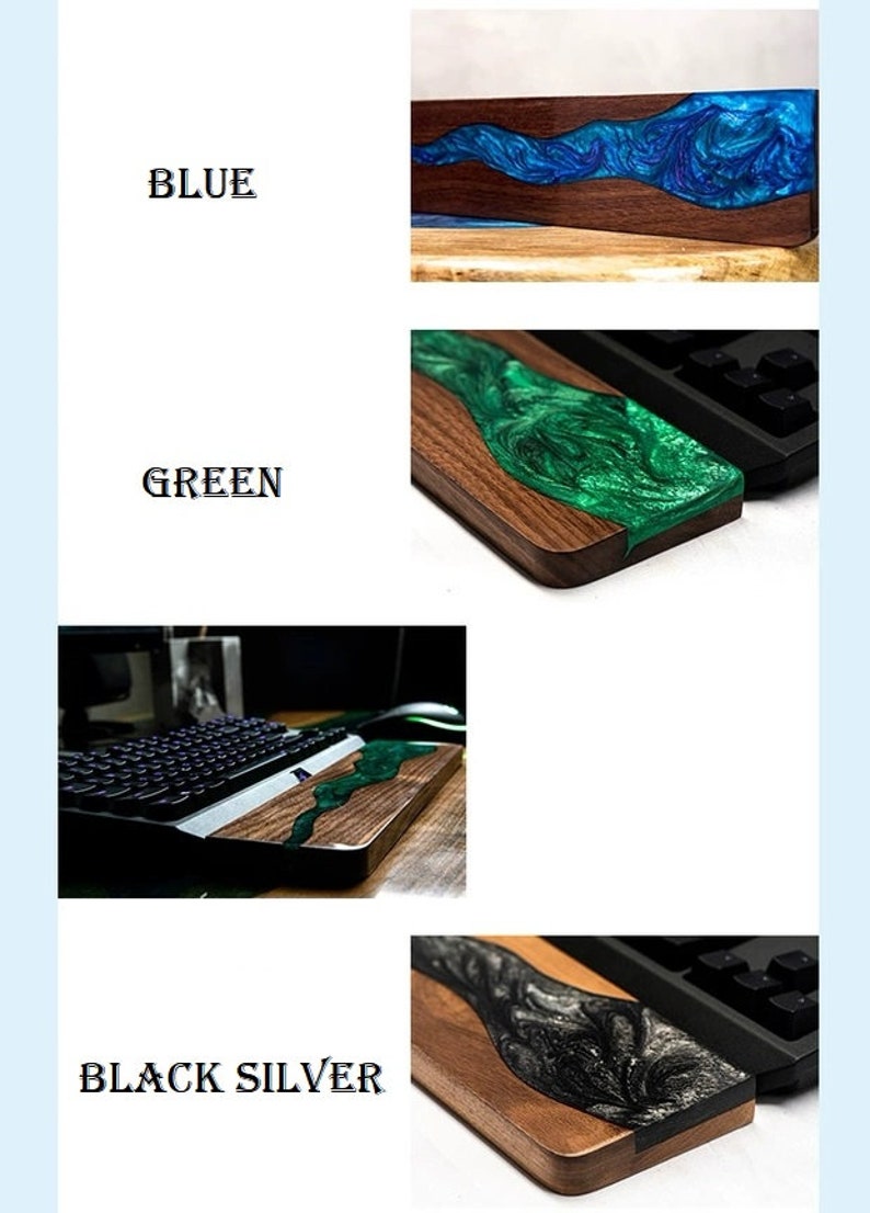 Wood and Resin Keyboard Wrist Rest Handmade Mechanical Etsy