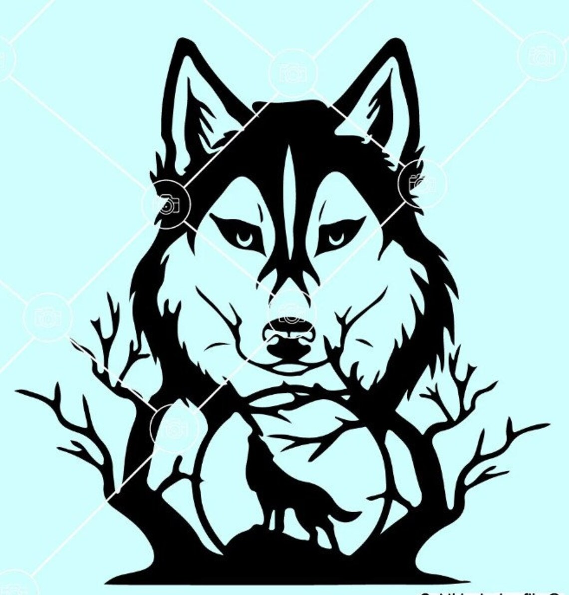 Wolf dxf Dateien Howling Wolf SVG Wolf and the mountain SVG | Etsy