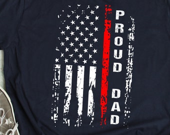 Firefighter Dad Proud Thin Red Line Father Women Sweatshirt tee