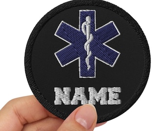 Gepersonaliseerde EMT-patch Naam EMS-patch Aangepaste paramedicus-patch Star of Life geborduurde patch