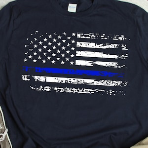 Thin Blue Line Shirt Police American Flag TShirt Police Officer Shirt Police Gift Police Officer Gift USA Police Outfit Law Enforcement Tee