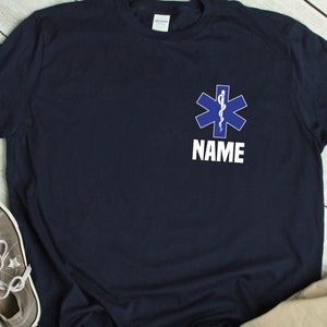 EMT Shirt Personalized EMS T-Shirt Name Paramedic Gift Star of Life Customized T Shirt Emergency Service