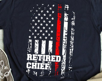 Retired Firefighter Shirt Firefighter Chief Retirement Gift Fire Chief Retired TShirt Retirement Party Gift Fire Department Fire Service