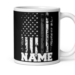 Personalized Correctional Officer Mug Thin Grey Line American Flag Customized Prison Officer Gift Name Corrections Officer Coffee Mug