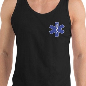 Emt Tank Top Ems Tank Emt Gift Emergency Medical Service American Flag Tank Thin White Line Patriotic Ems Shirt Star of Life Two-Sided Print