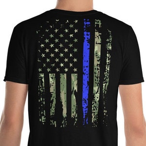 Police Shirt Camouflage Thin Blue Line T-Shirt Police Officer Gift Police Badge American Flag USA Police Gift Law Enforcement Police Tee
