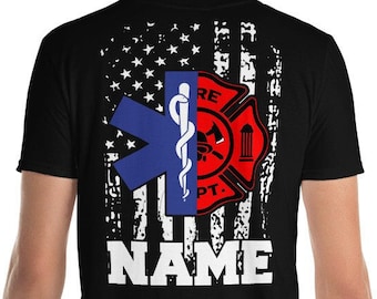 Personalized Fire Fighter Fire Department T-shirt Custom tee shirt Personalized Fire Fighter Fire Department T-shirt Custom tee shirt